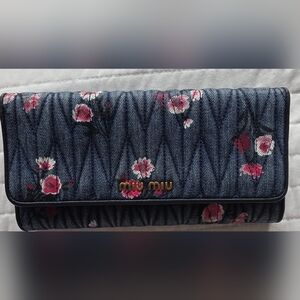 Miu Miu Dark Blue Floral Clutch